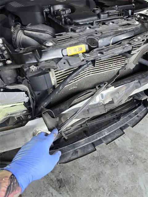 Crash damage evaluation and front-end teardown for an insurance estimate at Car Fix Mechanic, Dublin